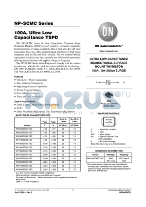 NP2600SCMCT3G datasheet - 100A, Ultra Low Capacitance TSPD