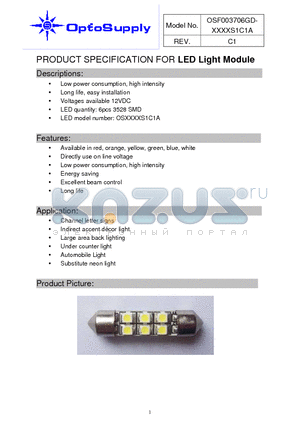 OSF003706GD-G5DAS1C1A datasheet - PRODUCT SPECIFICATION FOR LED Light Module