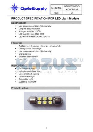 OSF003706GD-W44LS1C1A datasheet - PRODUCT SPECIFICATION FOR LED Light Module