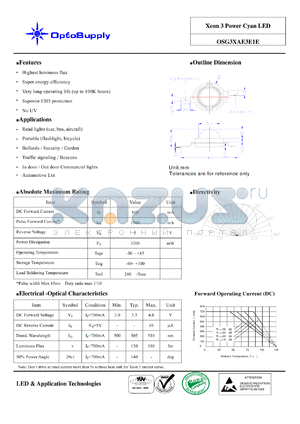 OSG3XAE3E1E datasheet - Xeon 3 Power Cyan LED