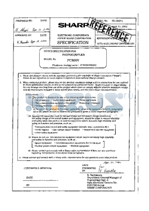 PCSOOV datasheet - DEVICE SPECIFICATION FOR PHOTOCOUPLER