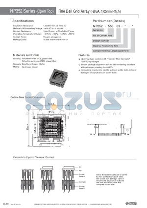 NP352-66AC-29556 datasheet - Fine Ball Grid Array (FBGA, 1.00mm Pitch)