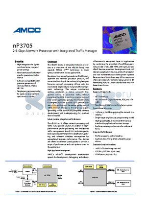 NP3705 datasheet - 2.5-Gbps Network Processor with Integrated Traffic Manager