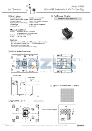 NP437 datasheet - BGA / CSP 0.40mm Pitch (CMT - Open Top)