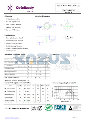 OSG5XMEHC1E_11 datasheet - Xeon H Power Pure Green LED