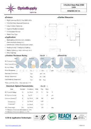 OSK5DLS1C1A_11 datasheet - 3.5x2.8x1.9mm Pink SMD