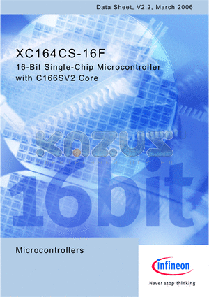 SAF-XC164CS-8R20F datasheet - 16-Bit Single-Chip Microcontroller with C166SV2 Core