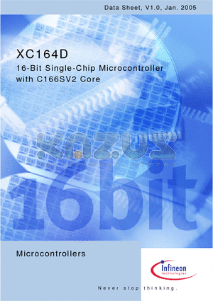 SAF-XC164D-16F20F datasheet - 16-Bit Single-Chip Microcontroller with C166SV2 Core