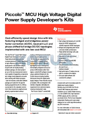 SPRT605 datasheet - Piccolo MCU High Voltage Digital Power Supply Developers Kits