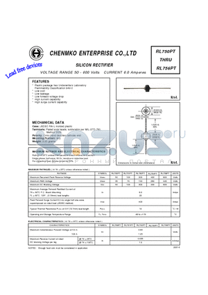 RL750PT datasheet - SILICON RECTIFIER