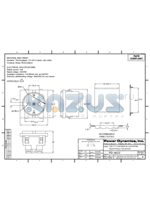 PD-16EU datasheet - CEE 7/7 CONTINENTAL EUROPEAN RECEPTACLE 16A 250VAC