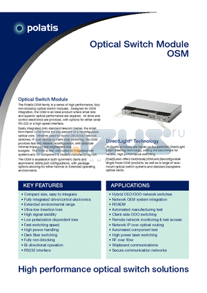 OSM-8XCC-TU1-RS datasheet - Optical Switch Module