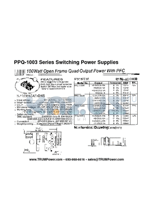 PPQ-1003 datasheet - Switching Power Supplies