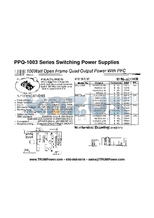 PPQ-1003A datasheet - Switching Power Supplies