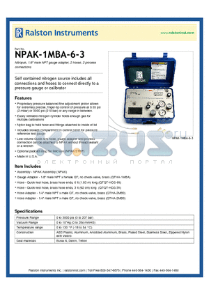 NPAK-1MBA-6-3 datasheet - Nitropak