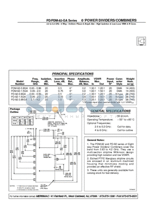 PD-82-0.9GA datasheet - 0 POWER DIVIDERS/COMBINERS