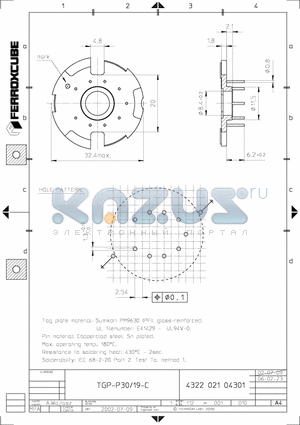 TGP-P30-19/C datasheet - TAG PLATE MATERIAL: SUMIKON PM9630(PF), GLASS-REINFORCED.