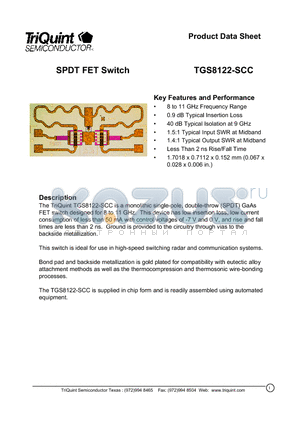 TGS8122-SCC datasheet - SPDT FET Switch