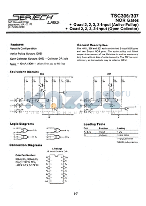 TSC307 datasheet - NOR Gates