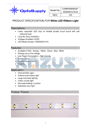 OSMH50830GP-O5MAS1C1A-D datasheet - White LED Ribbon Light