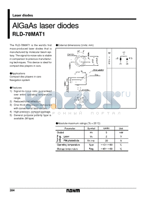 RLD-78MAT1 datasheet - AlGaAs laser diodes