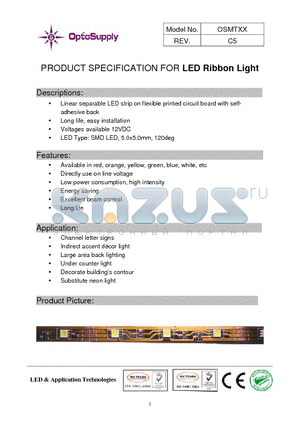 OSMTR5 datasheet - LED Ribbon Light