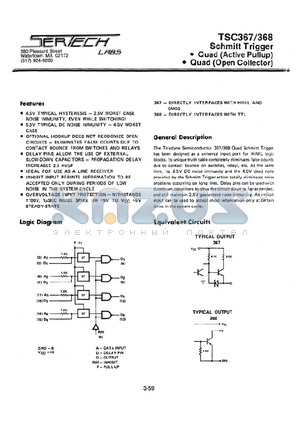 TSC368 datasheet - Schmitt Trigger