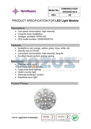 OSMW05C12GP-OSG5DAZ2C1D-X datasheet - LED Light Module