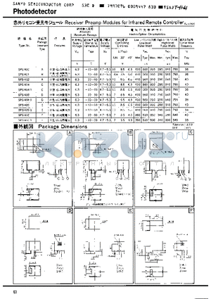 SPS-400 datasheet - Receiver Preamp Modules for Infrared Remote Controller