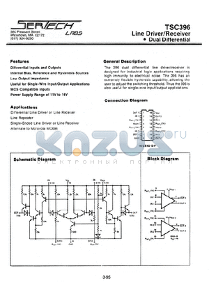 TSC396 datasheet - Line Driver/Receiver