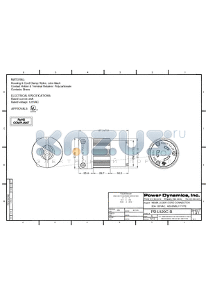 PD-L520C-B datasheet - NEMA L5-20R CORD CONNECTOR 20A 125VAC; ASSEMBLY TYPE