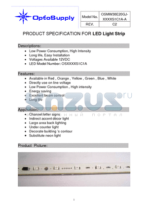 OSMW38E20GJ-K5SLS1C1A-A datasheet - LED Light Strip