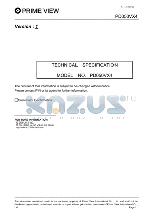PD050VX4 datasheet - TECHNICAL SPECIFICATION