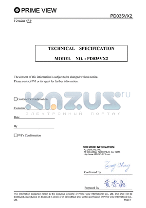 PD035VX2 datasheet - TFT-LCD Module