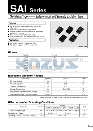 SAI03 datasheet - Surface-mount and Separate Excitation Type