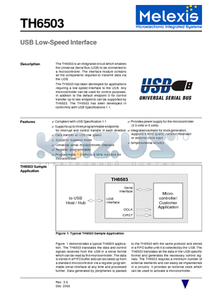 TH6503 datasheet - USB Low-Speed Interface