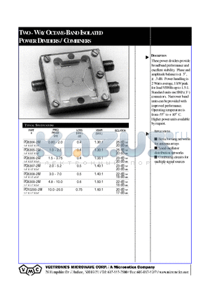 PD10200-2M datasheet - TWO -WAYOCTAVE-BANDISOLATED