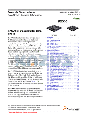 PPXR3010VMM2R datasheet - PXS30 Microcontroller