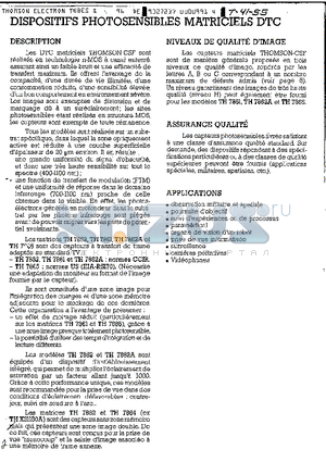 TH7852CD datasheet - TABLEAU RESUME DES DTC MATRICIELS