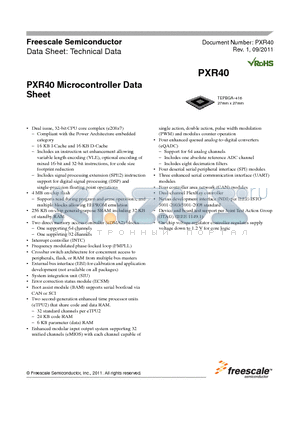 PPXS4040VVU264R datasheet - PXR40 Microcontroller