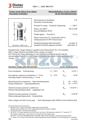 SZ3C1 datasheet - Surface mount Silicon-Zener Diodes (non-planar technology)