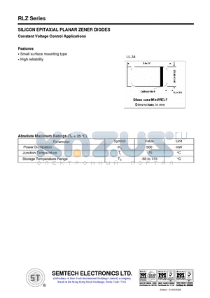 RLZ10 datasheet - SILICON EPITAXIAL PLANAR ZENER DIODES