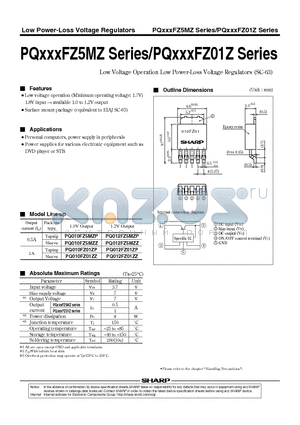 PQ012FZ01ZZ datasheet - Low Voltage Operation Low Power-Loss Voltage Regulators (SC-63)