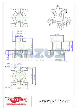 PQ-26-25-K-12P-2625 datasheet - PQ Bobbins