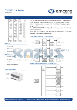 OSP-402-13-SA datasheet - optical SPLITTER/COMBINER