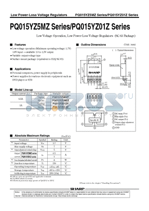 PQ015YZ5MZP datasheet - Low Voltage Operation, Low Power-Loss Voltage Regulators (SC-63 Package)