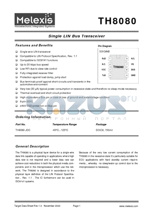 TH8080 datasheet - Single LIN Bus Transceiver