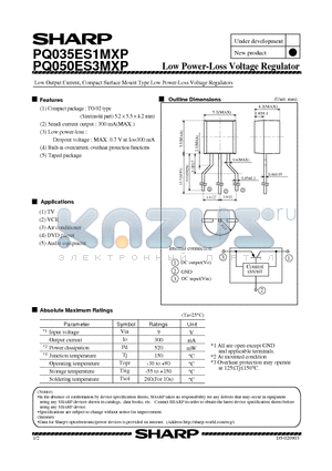 PQ033ES3MXP datasheet - Low Power-Loss Voltage Regulator