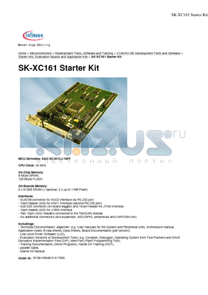 SAK-XC161CJ-16FF datasheet - SK-XC161 Starter Kit