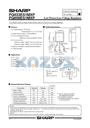 PQ050ES1MXP datasheet - Low Power-Loss Voltage Regulator